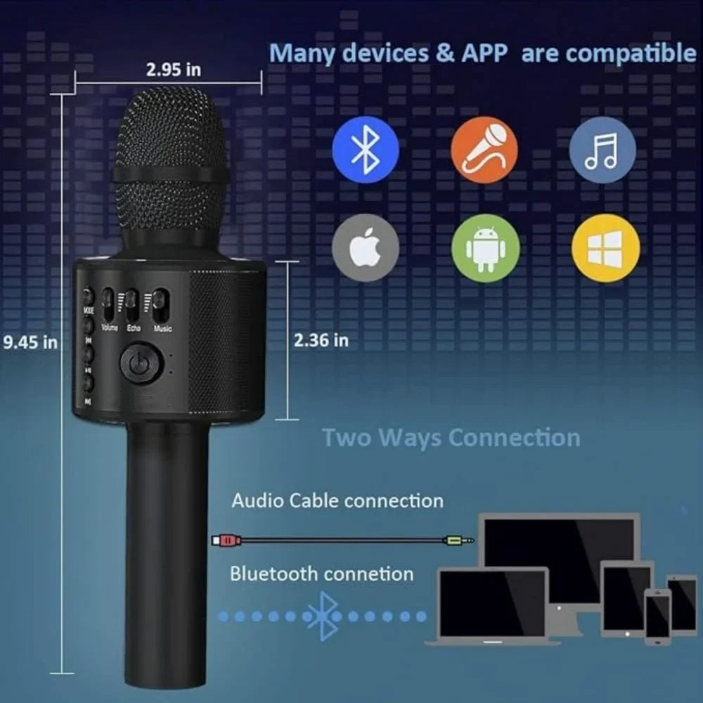 Karaoke-Mikrofon | Tragbares Gerät mit Bluetooth und Lautsprecher | Perfekt für Partys und Familienabende 2