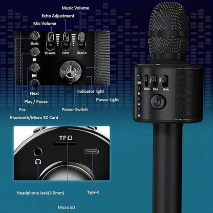 Karaoke-Mikrofon | Tragbares Gerät mit Bluetooth und Lautsprecher | Perfekt für Partys und Familienabende 6