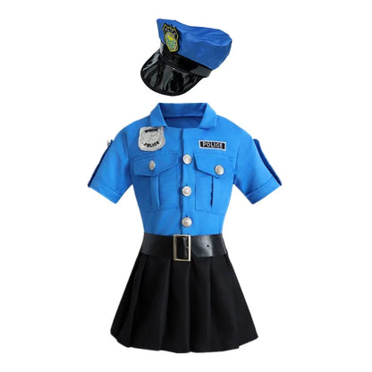 Kostümset für Mädchen | Polizei-Outfit mit Abzeichen | Perfekt für Rollenspiele und Abenteuer 4
