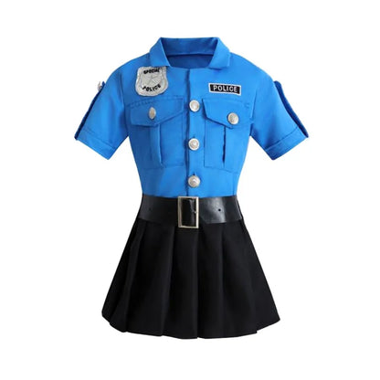 Kostümset für Mädchen | Polizei-Outfit mit Abzeichen | Perfekt für Rollenspiele und Abenteuer 6