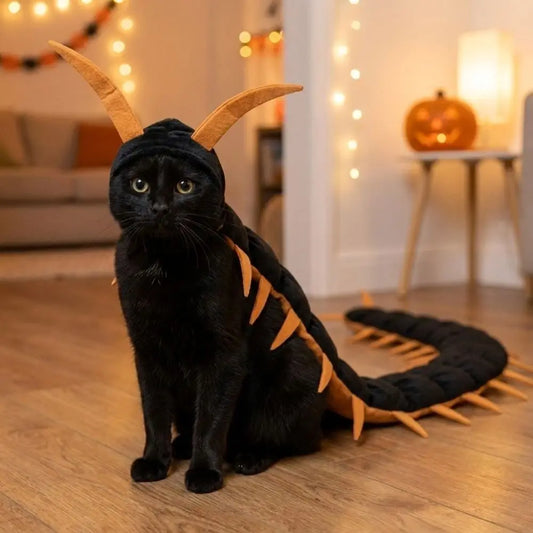 Kreatives Haustierkostüm | Tausendfüßler für Katzen und Hunde mit Verstellbaren Klettverschlüssen | Lustiges Outfit für Halloween und Fotos 2