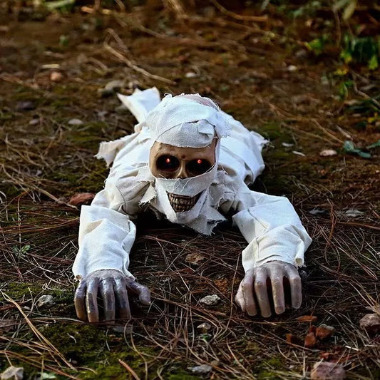 Kriechende Mumie | Sprachgesteuerte Halloween-Dekoration mit leuchtend roten Augen | Gruselige Überraschung für unvergessliche Momente 3