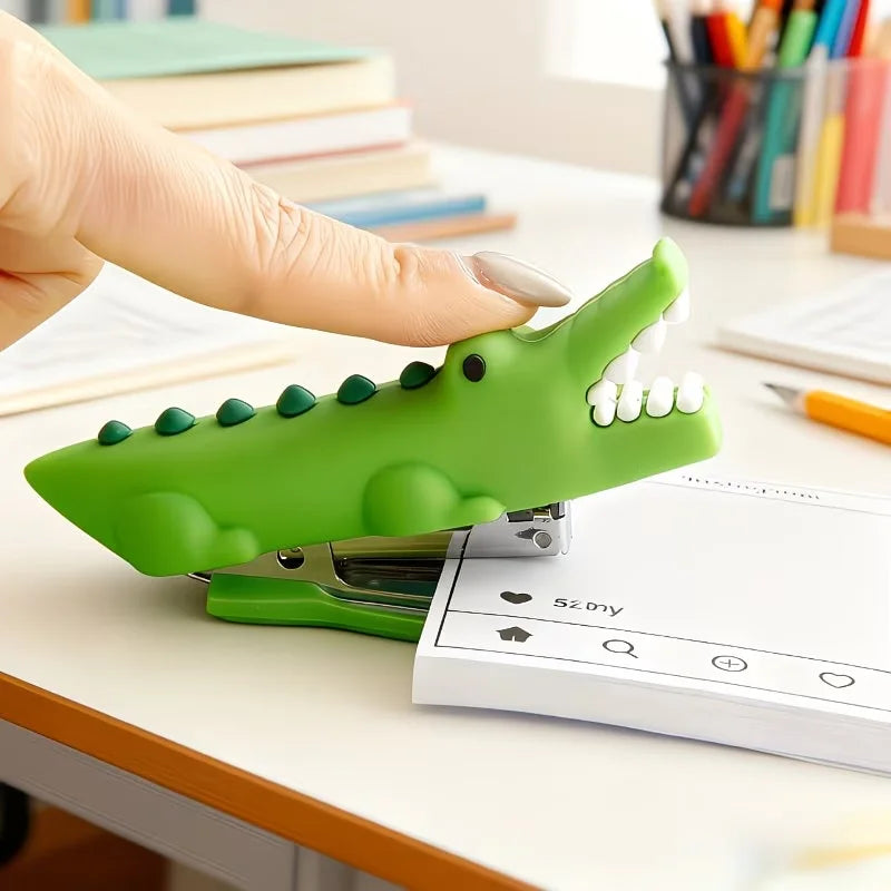 Krokodil Minihefter | Niedlicher Hefter mit Kompaktem Design für Büro und Schule 2