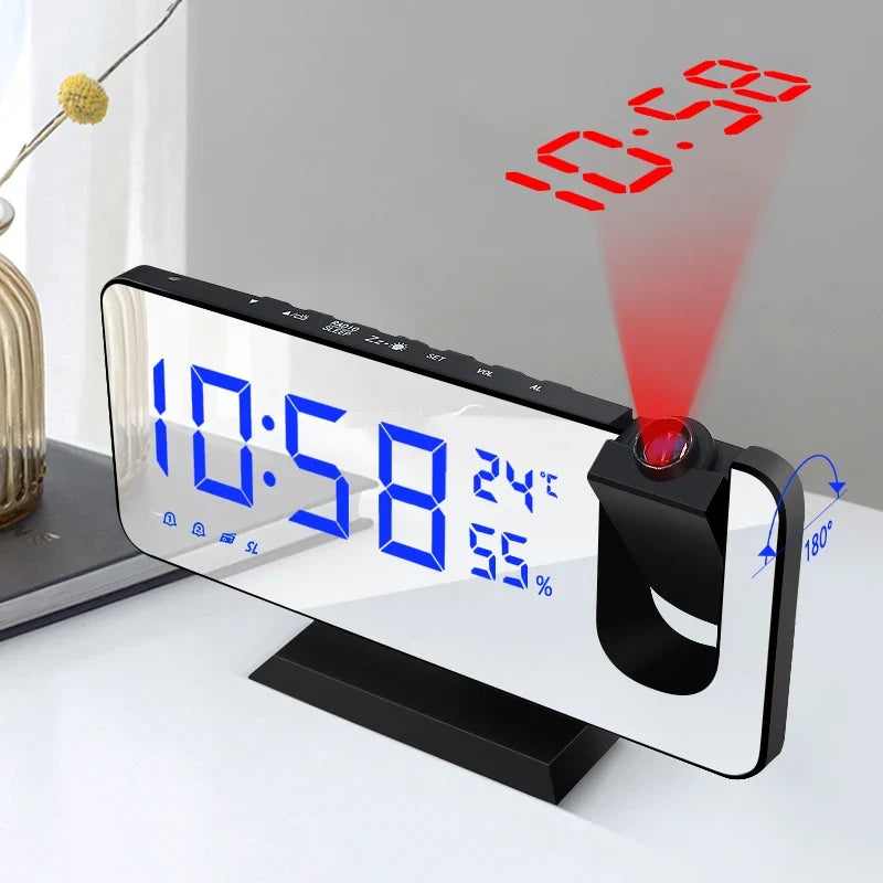 LED-Doppelwecker | Radiowecker mit Projektionsfunktion & FM-Radio | Wecker mit Licht für Sanftes Aufwachen 7