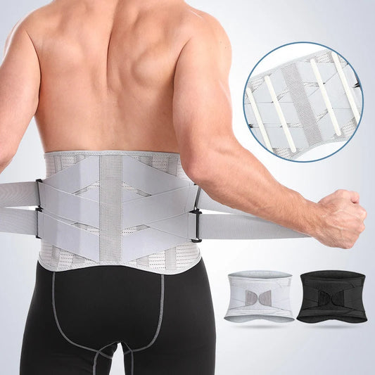 Lendenwirbelstütze | Atmungsaktive Rückenstütze mit Stahlplatten | Effektive Schmerzlinderung und Unterstützung für gesunde Körperhaltung 0