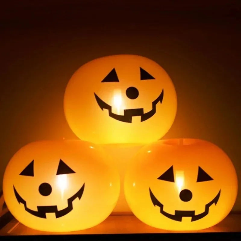 Leuchtende Halloween-Ballons | 25 cm Kürbis-Ballons mit integriertem Licht | Perfekte Dekoration für Halloween-Partys 2
