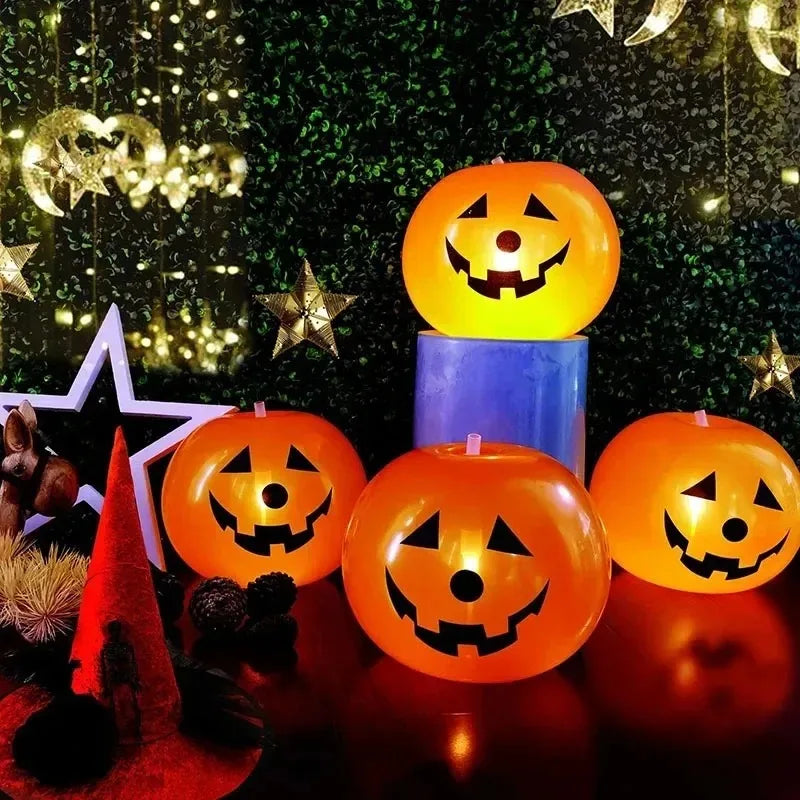 Leuchtende Halloween-Ballons | 25 cm Kürbis-Ballons mit integriertem Licht | Perfekte Dekoration für Halloween-Partys 6
