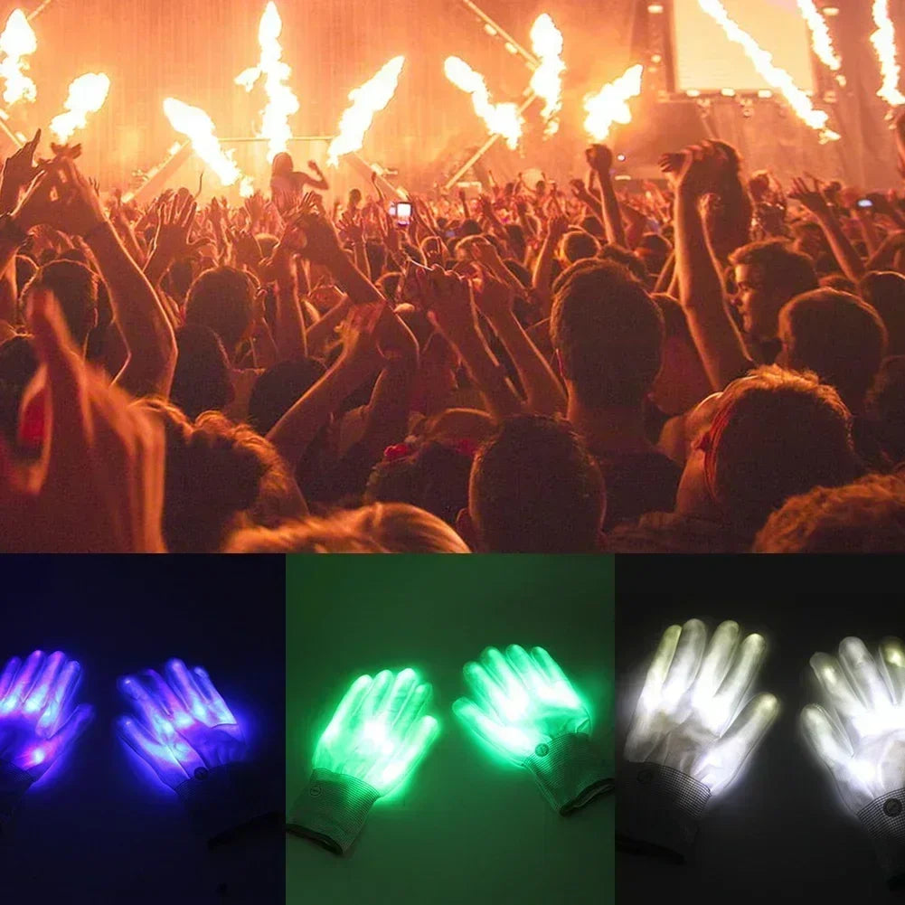 Leuchtende LED-Skelett-Handschuhe mit Anpassbarem Lichteffekt für Gruselige Partylooks 3