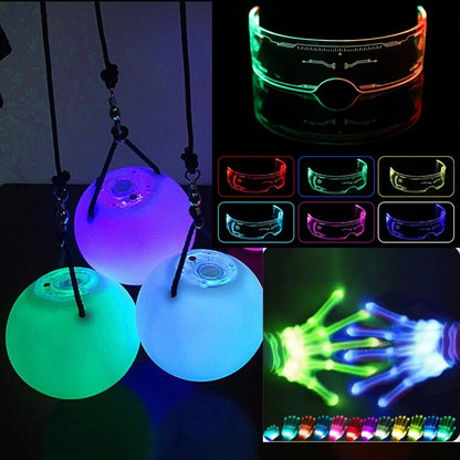Leuchtende LED-Skelett-Handschuhe mit Anpassbarem Lichteffekt für Gruselige Partylooks 5
