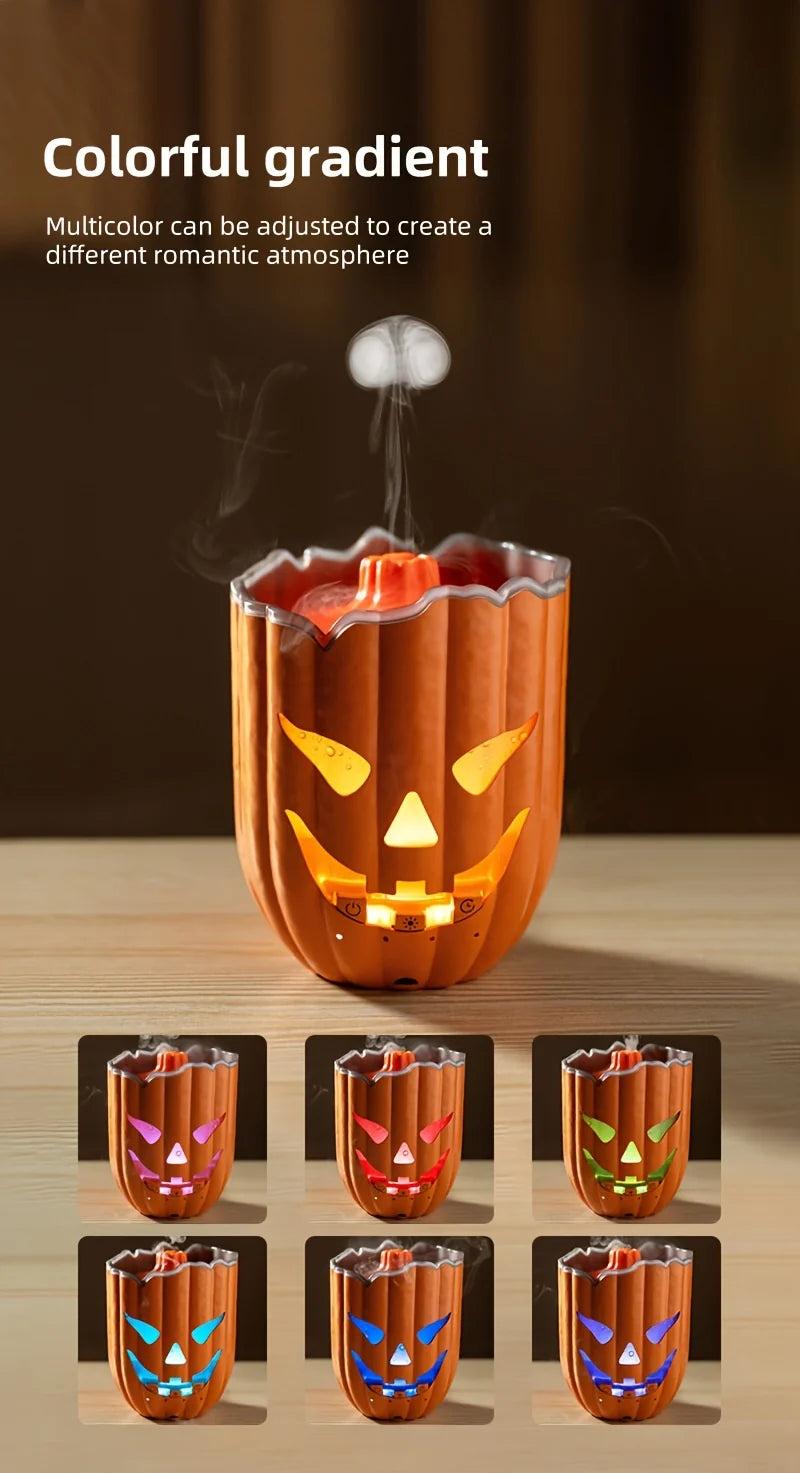 Leuchtender Kürbis-Luftbefeuchter mit Quallen-Nebel | Halloween-Dekoration für Gemütlichkeit 1