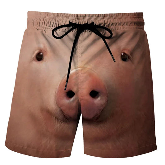 Lustige Badehose mit Schweinegesicht für Kinder und Erwachsene | Schnelltrocknend und Bequem für Strandspaß 1