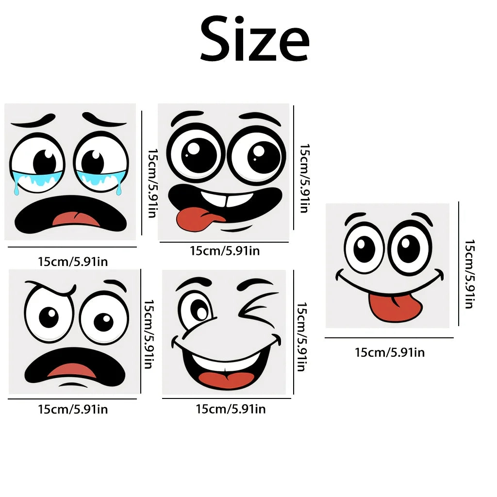 Lustige Gesichtsaufkleber | Cartoon Sticker Set für Kreative Gestaltung | Ausdrucksstarke Designs für Jeden Raum 7