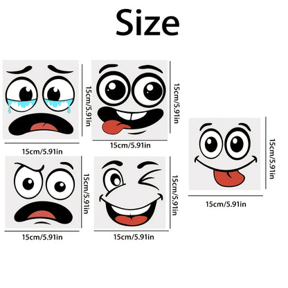 Lustige Gesichtsaufkleber | Cartoon Sticker Set für Kreative Gestaltung | Ausdrucksstarke Designs für Jeden Raum 7