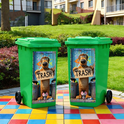 Lustiger Hunde-Mülleimer-Aufkleber mit Cartoon-Welpen für Spaß und Aufsehen 2
