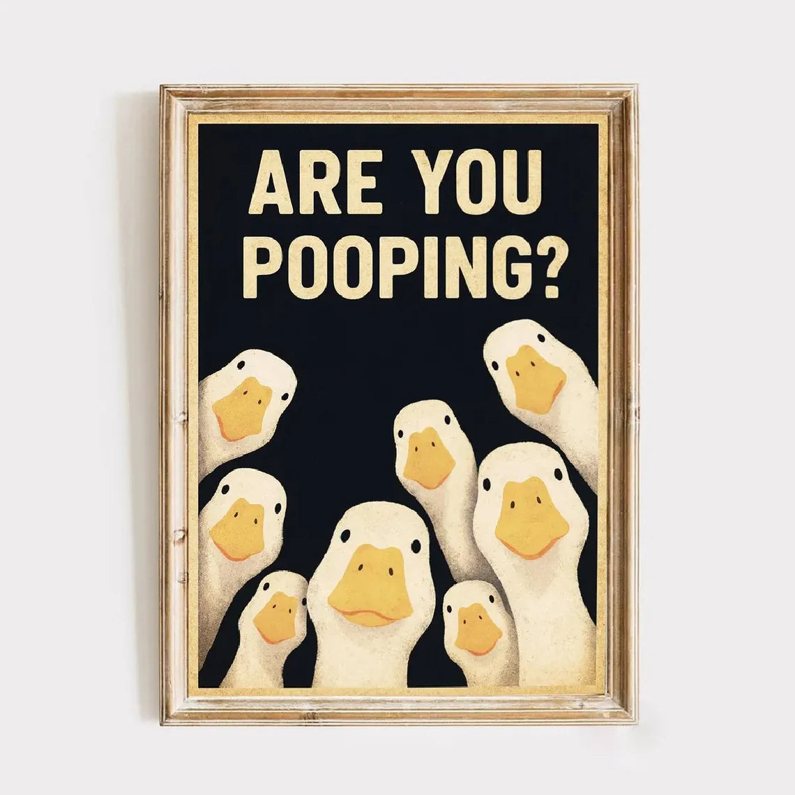 Lustiges Gänse-Toilettenschild | Vintage-Stil Leinwanddruck mit Humor | Perfekte Wanddekoration für Gästebäder 3