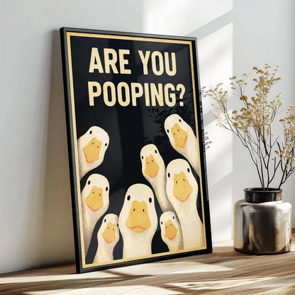 Lustiges Gänse-Toilettenschild | Vintage-Stil Leinwanddruck mit Humor | Perfekte Wanddekoration für Gästebäder 4