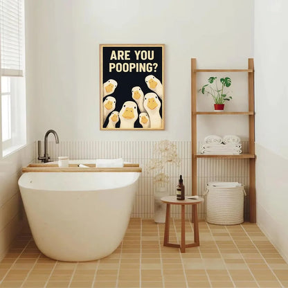 Lustiges Gänse-Toilettenschild | Vintage-Stil Leinwanddruck mit Humor | Perfekte Wanddekoration für Gästebäder 8