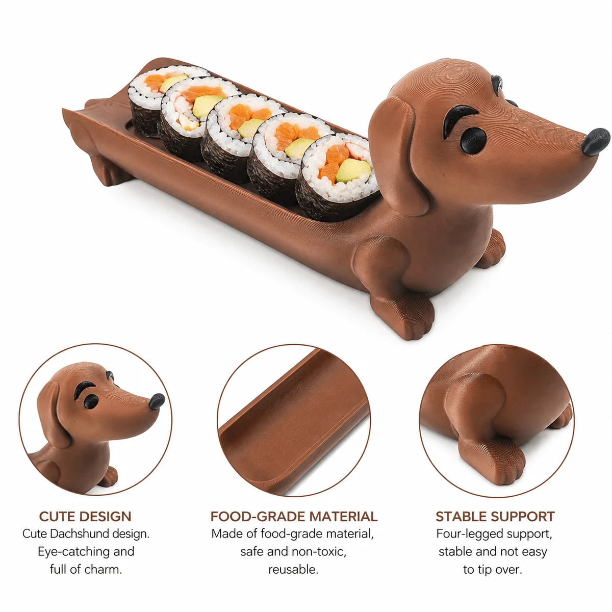 Lustiges Hotdog-Tablett | Dackelförmiges Serviertablett mit Großer Öffnung | Perfekt für Snacks und Partys 1