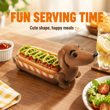 Lustiges Hotdog-Tablett | Dackelförmiges Serviertablett mit Großer Öffnung | Perfekt für Snacks und Partys 3