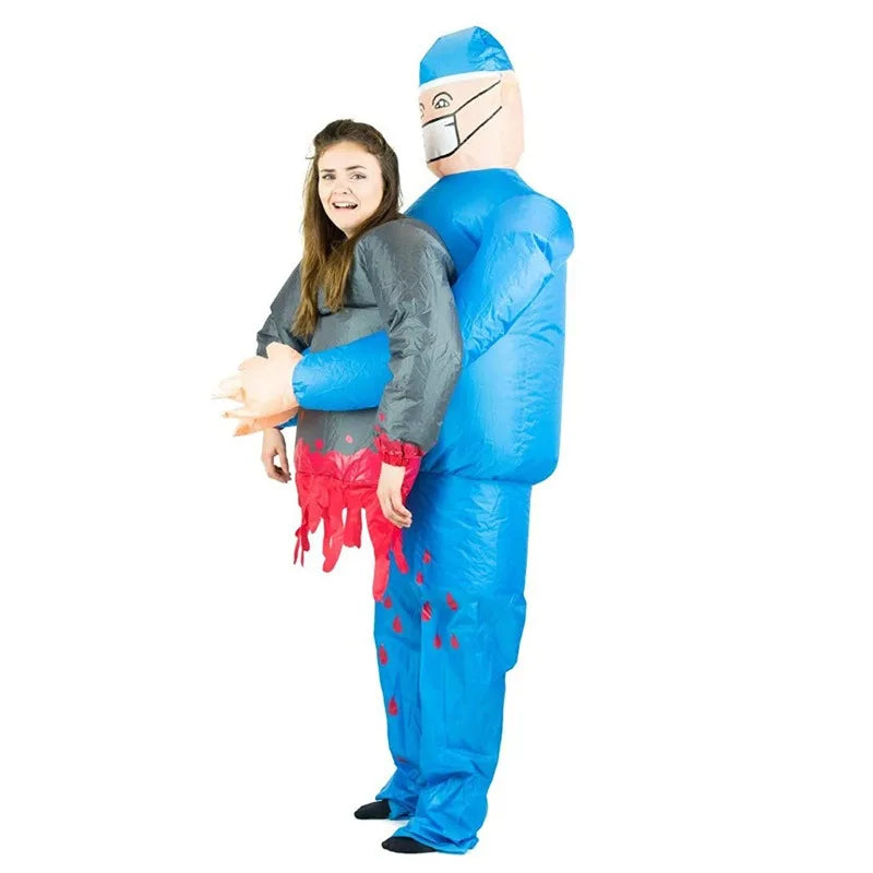 Medizinisches Kostüm | Aufblasbares Chirurgen-Trage-Kostüm mit Trage-Effekt | Lustiges Outfit für Halloween und Kostümpartys 3