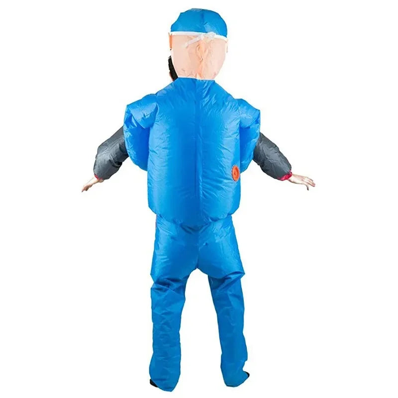 Medizinisches Kostüm | Aufblasbares Chirurgen-Trage-Kostüm mit Trage-Effekt | Lustiges Outfit für Halloween und Kostümpartys 6
