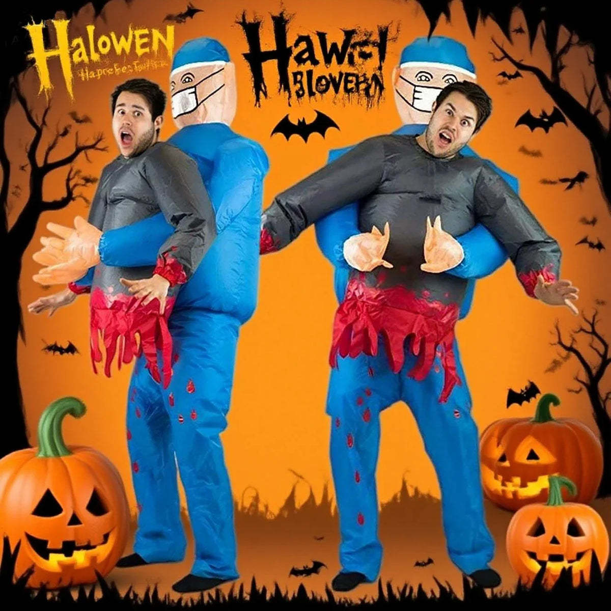 Medizinisches Kostüm | Aufblasbares Chirurgen-Trage-Kostüm mit Trage-Effekt | Lustiges Outfit für Halloween und Kostümpartys 8