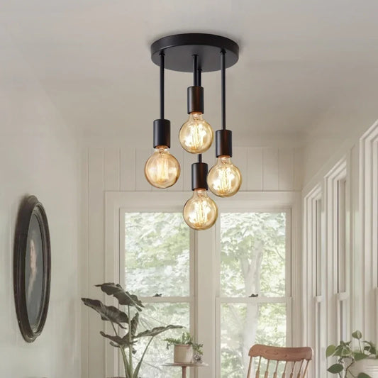 Moderne Deckenleuchte | 4-Flammige Eisenlampe mit Dimmfunktion | Stilvolles Design für Wohnzimmer und Schlafzimmer 2