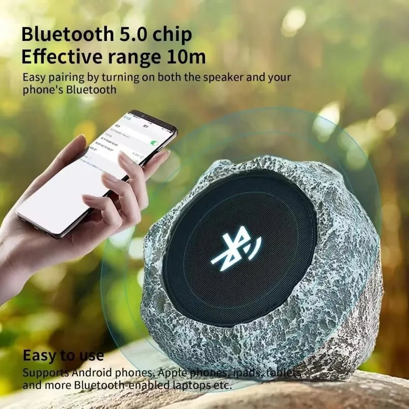 Naturstein Bluetooth-Lautsprecher | Kabelloser Sound mit Solarladung | Wasserdicht für Outdoor-Entertainment 3