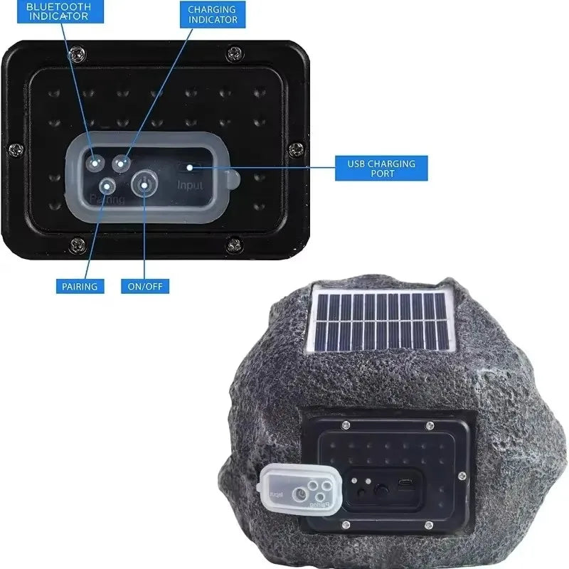 Naturstein Bluetooth-Lautsprecher | Kabelloser Sound mit Solarladung | Wasserdicht für Outdoor-Entertainment 6