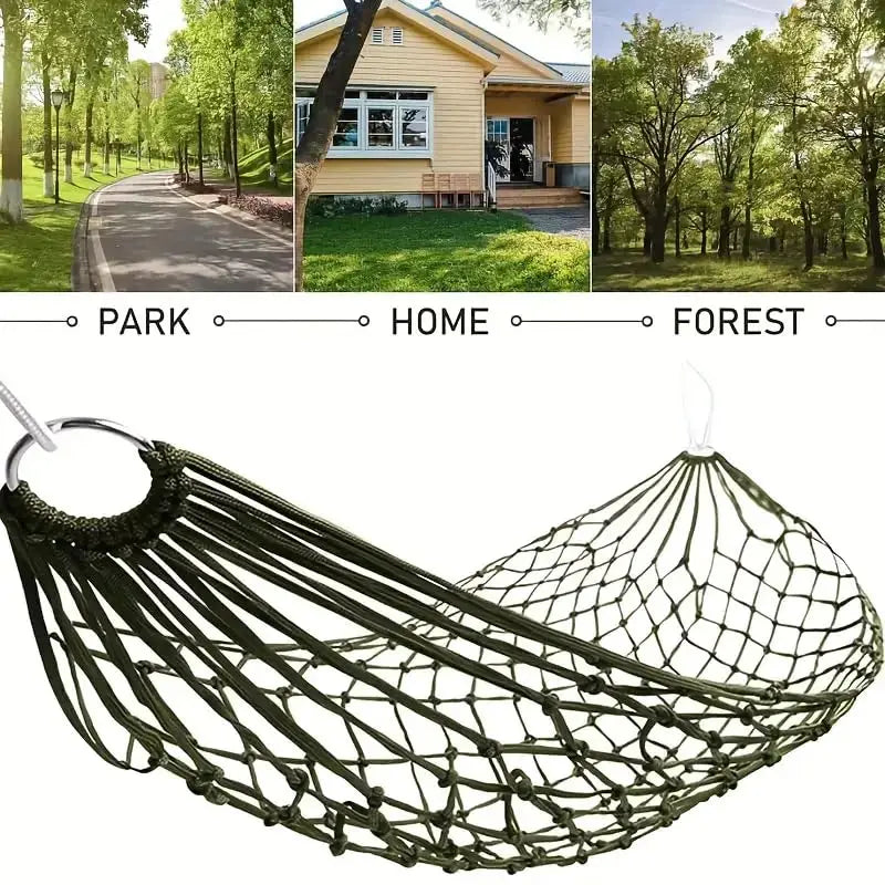Outdoor Hängematte | Atmungsaktive Reise-Camping-Hängematte mit Netzdesign | Ideal zum Entspannen in der Natur 6