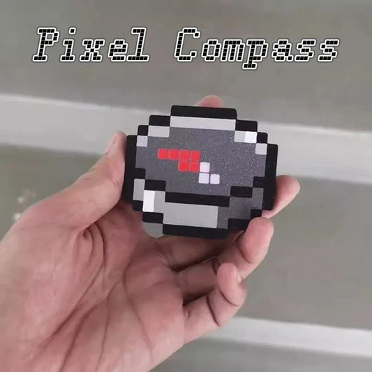 Pixel Adventure Kompass | Pixel-Stil Kompass mit Funktion für Retro-Gaming Flair | Ideal für Sammler und Deko 1