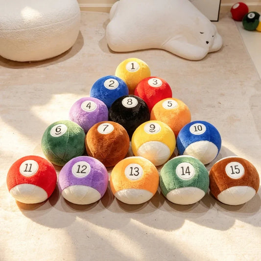 Plüsch Billardkugel Set | Flauschige Sammlerstücke für Spielzimmer und Deko 1