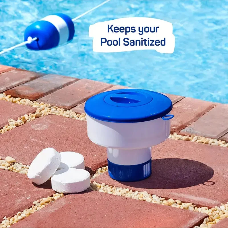 Poolpflege | Schwimmender Chlordosierer mit Einstellbarem Ventil | Effiziente Chlorverteilung für Sauberes Wasser 5