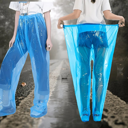 Praktische Einweg-Regenhosen | Leichte PE-Barriere für Schutz bei Regen | Ideal für Reisen und Outdoor-Aktivitäten 4