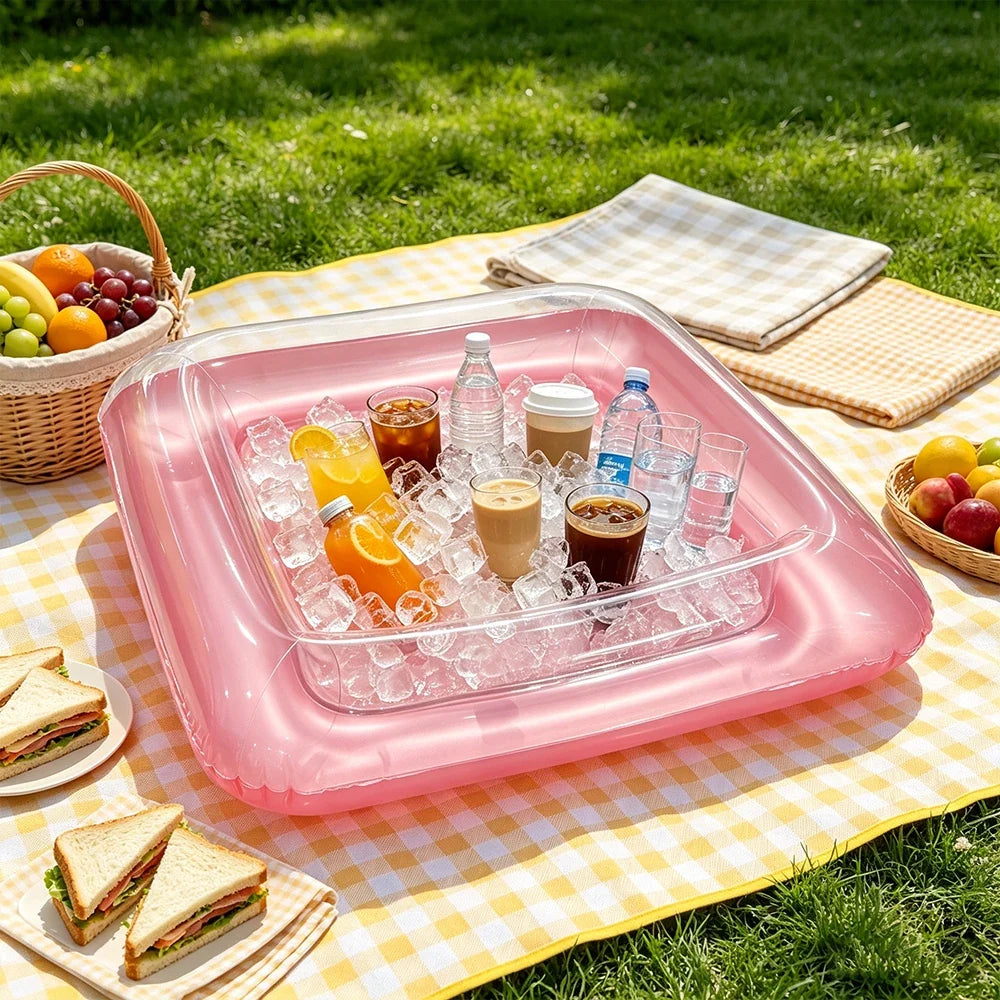 Praktisches aufblasbares Serviertablett für kühle Getränke und Snacks | Ideale Lösung für Partys und Picknicks 3