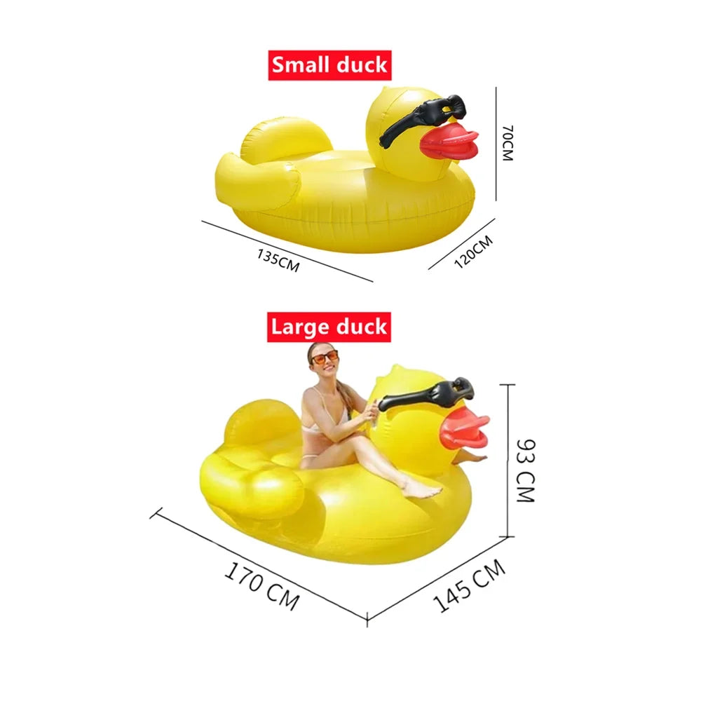 Riesige Enten-Pool-Luftmatratze mit Liegestuhl-Design für ultimativen Sommer-Spaß 2