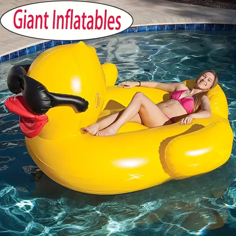 Riesige Enten-Pool-Luftmatratze mit Liegestuhl-Design für ultimativen Sommer-Spaß 4