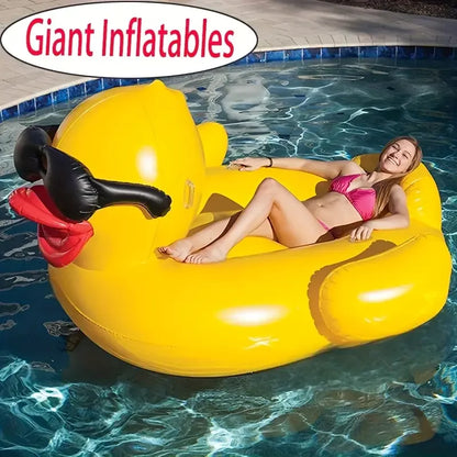 Riesige Enten-Pool-Luftmatratze mit Liegestuhl-Design für ultimativen Sommer-Spaß 4