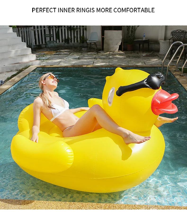 Riesige Enten-Pool-Luftmatratze mit Liegestuhl-Design für ultimativen Sommer-Spaß 8