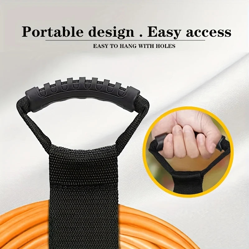 Robuster Aufbewahrungsgurt für Kabel und Schläuche mit praktischem Tragegriff | Ideal für Ordnung im Garten und in der Garage 5