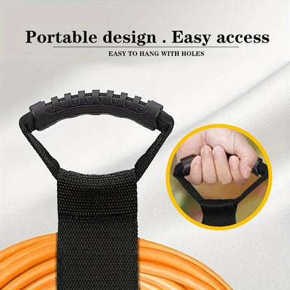 Robuster Aufbewahrungsgurt für Kabel und Schläuche mit praktischem Tragegriff | Ideal für Ordnung im Garten und in der Garage 5