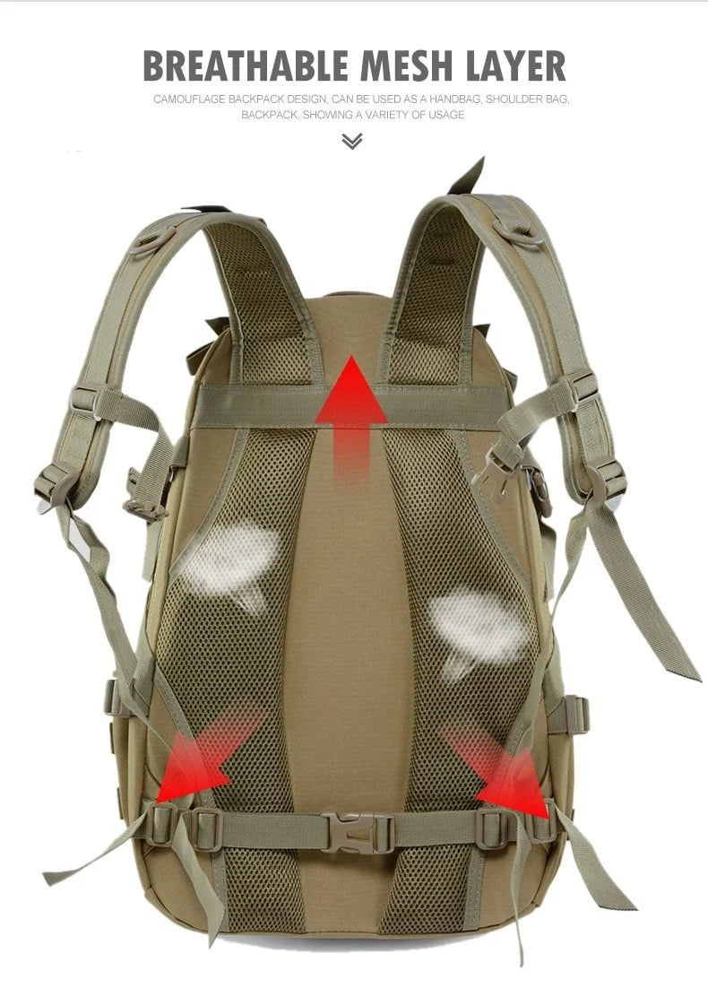 Rugged Adventure | Militärischer Taktikrucksack mit Wasserschutz | Vielseitig für Outdoor-Aktivitäten und Komfort 6