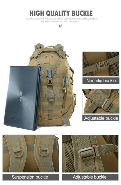 Rugged Adventure | Militärischer Taktikrucksack mit Wasserschutz | Vielseitig für Outdoor-Aktivitäten und Komfort 7