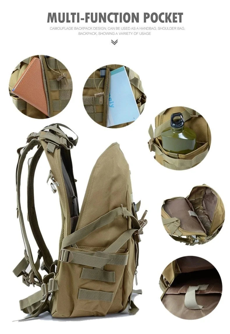 Rugged Adventure | Militärischer Taktikrucksack mit Wasserschutz | Vielseitig für Outdoor-Aktivitäten und Komfort 8