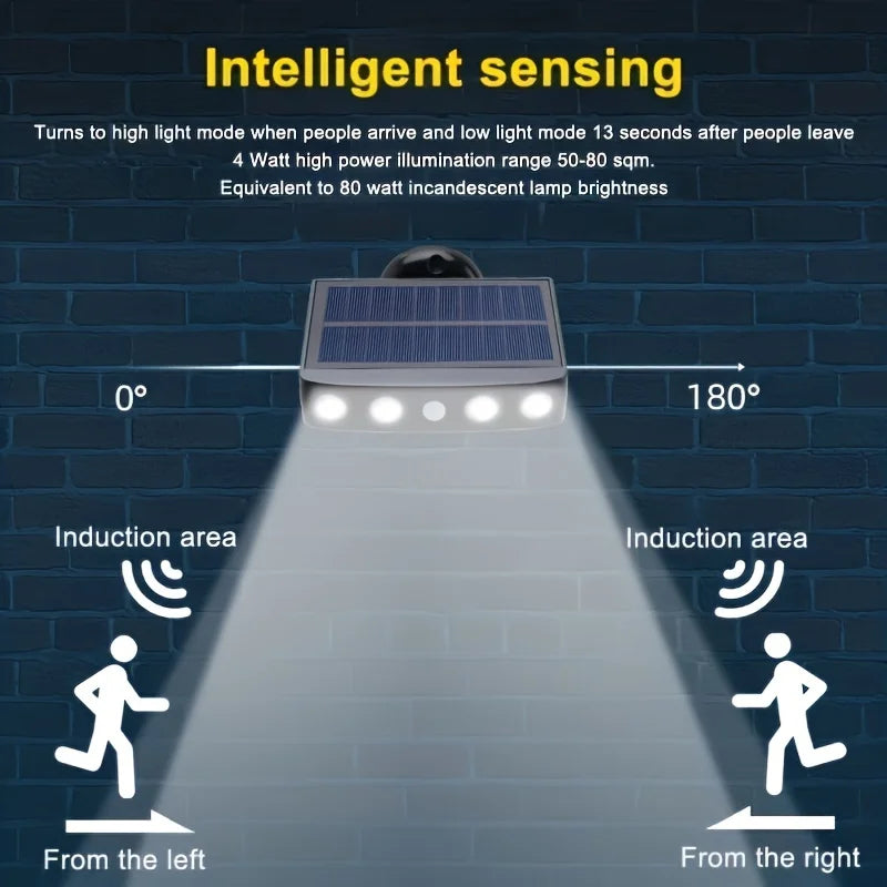 Solar-Sicherheitsleuchte | Bewegungsmelder mit 3 Beleuchtungsmodi | Wasserdichtes Design für mehr Sicherheit im Außenbereich 3