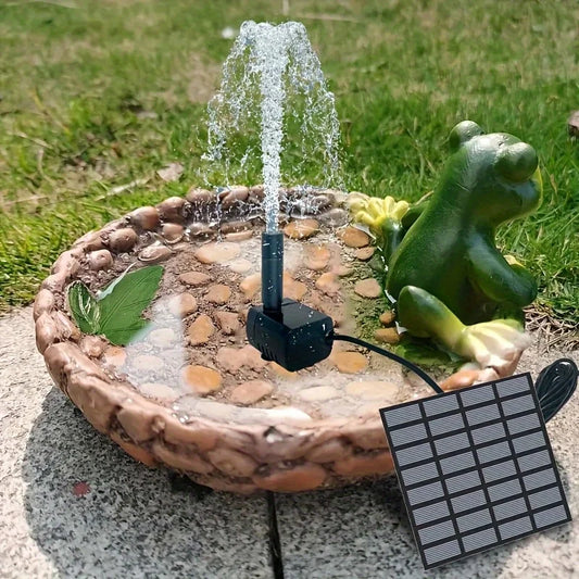 Solarbrunnenpumpe | Solarbetriebene Wasserpumpe mit 6 Sprühdüsen | Flexibles Wasserspiel für Garten und Teich 2