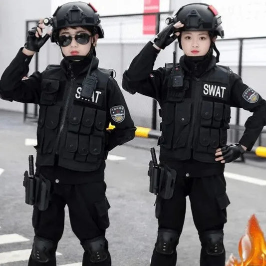 Taktische SWAT-Weste für Kinder mit verstellbaren Gurten | Ideal für Abenteuer und Kostümpartys 1
