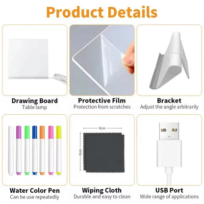 Transparente LED-Acryl-Schreibtafel mit Abwischbarer Oberfläche | Kreative Notizen für Jeden Anlass 6