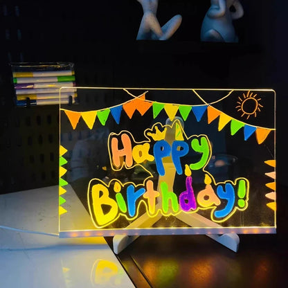 Transparente LED-Acryl-Schreibtafel mit Abwischbarer Oberfläche | Kreative Notizen für Jeden Anlass 8