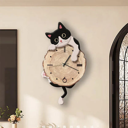 Verspielte Katzen-Wanduhr mit Schwingendem Schwanz | Charmante Dekoration für Katzenliebhaber 2